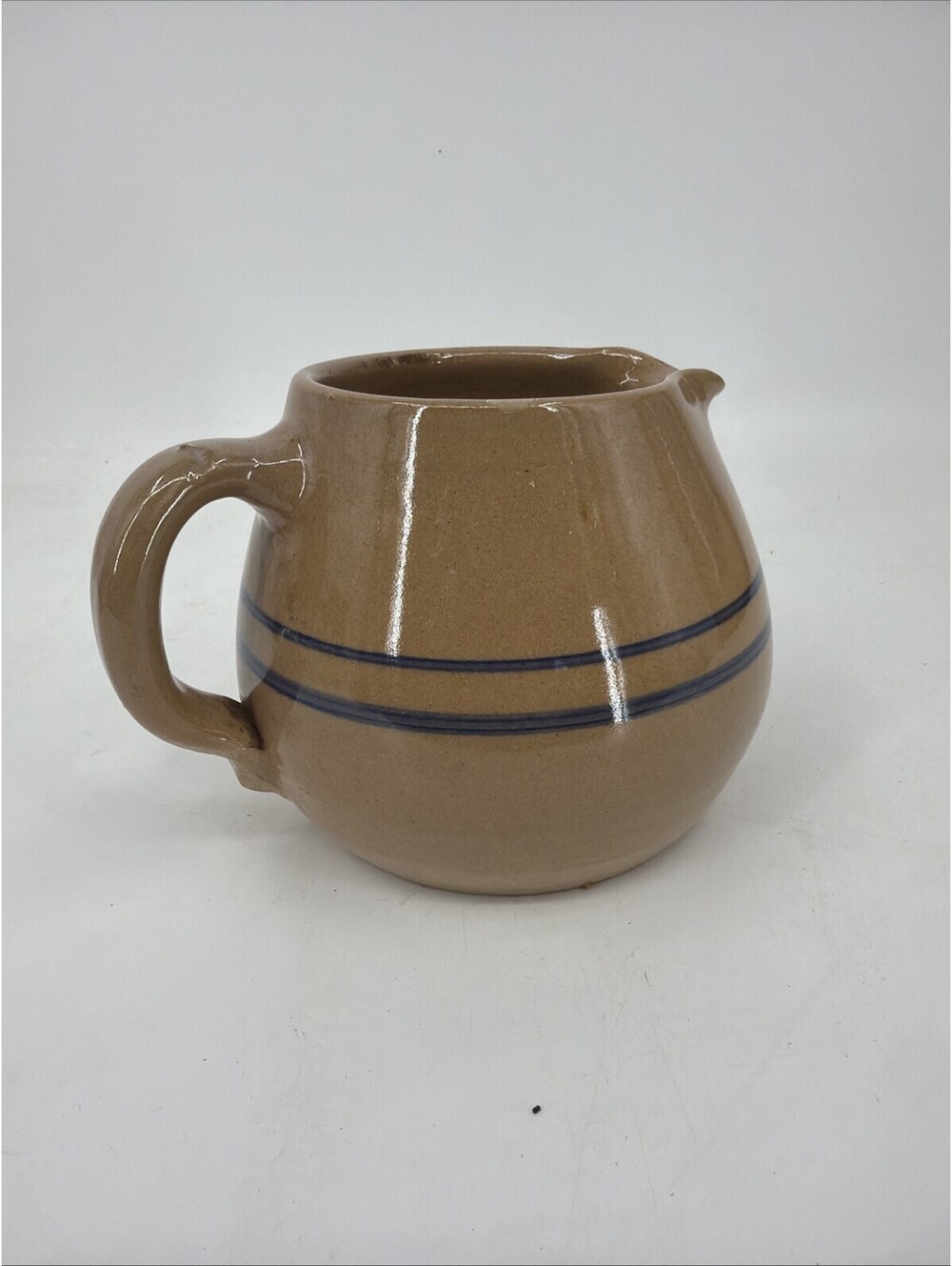 Antique Western Stoneware  Pitcher Blue Band